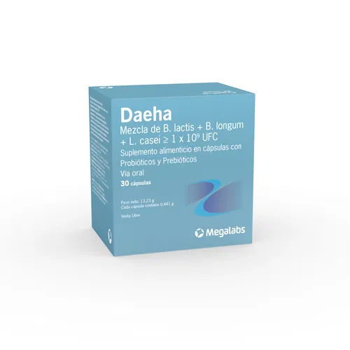 Daeha X 30 Capsulas probióticos para flora intestinal y salud digestiva