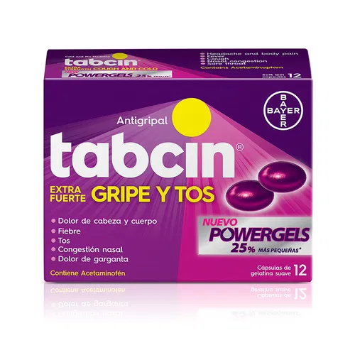 Tabcin Extra Fuerte Gripe Y Tos Powergels X 12 capsulas