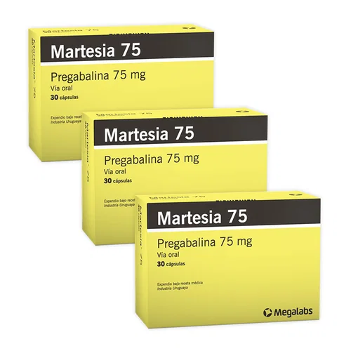 Martesia 75Mg X 30 Capsulas Tripack 2 Martesia 75 mg X 30 Cápsulas Tripack con pregabalina para dolor neuropático y epilepsia parcial