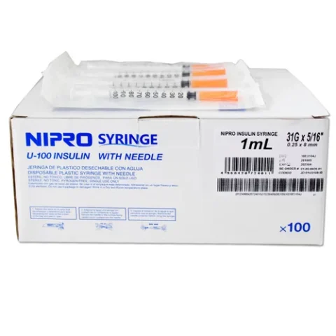Jeringa Nipro U-100 Insulin 1Ml X 31G X 5/16X 100