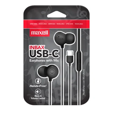 Audifonos C/ Microfono Negro InBax Maxell Tipo C