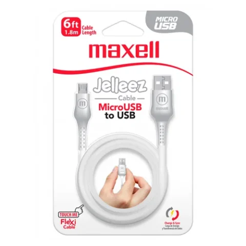 Cable Jelleez Usb A Micro Usb 6 Pies Blanco Maxell