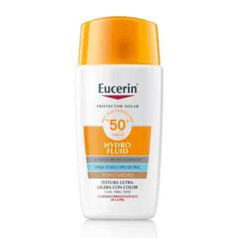 Eucerin Sun Hydro Fluid 50+ C/Color Medio 50Ml