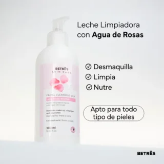 Leche Limpiadora Con Agua De Rosas Betres 380 Ml