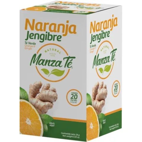 Te Verde Naranja Jengibre Manzate X20 Sobres
