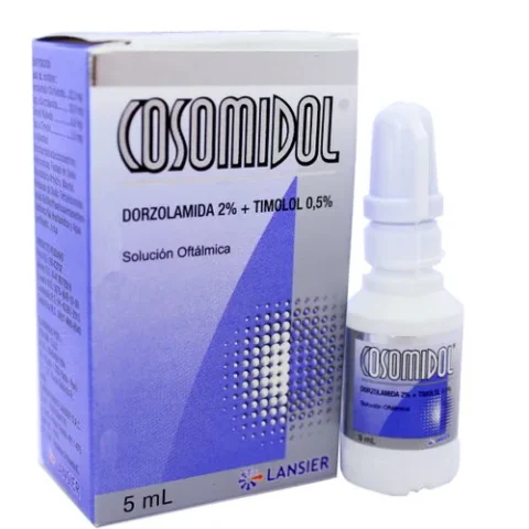 Cosomidol solución oftálmica frasco de 5 ml con timolol y dorzolamida