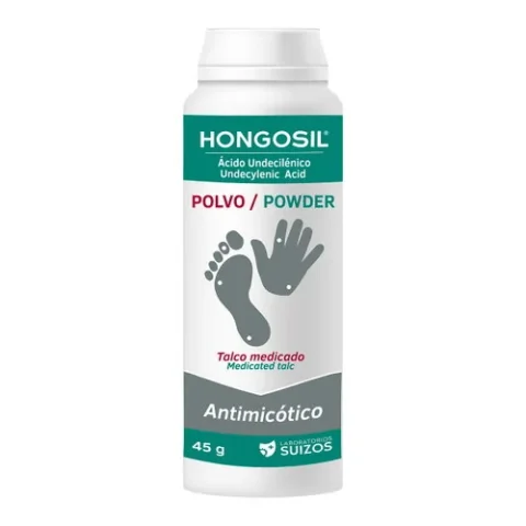 Hongosil Polvo 45 Gramos con undecilenato de zinc y ácido undecilénico