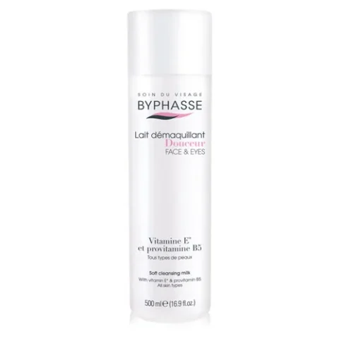 Leche Desmaquillante Facial Todo Tipo Piel 500Ml BYPHASSE con vitamina E y provitamina B5