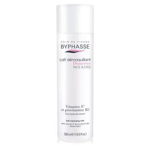Leche Desmaquillante Facial Todo Tipo Piel 500Ml 1 Leche Desmaquillante Facial Todo Tipo Piel 500Ml BYPHASSE con vitamina E y provitamina B5