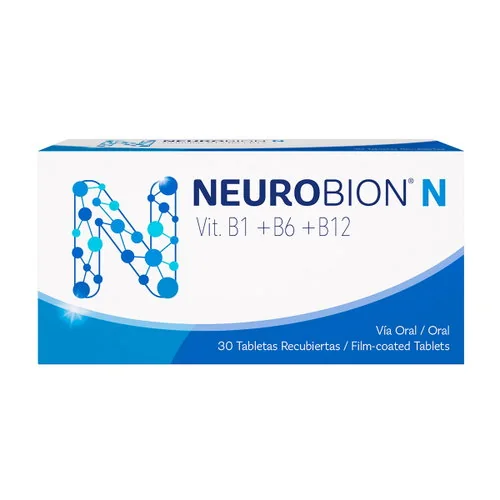 NEUROBION N X 30 TABLETAS 1 Caja de NEUROBION N X 30 TABLETAS con vitamina B1 y vitamina B6