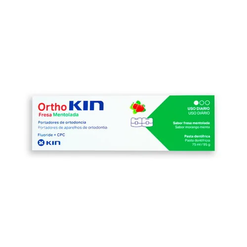Ortho Kin Fresa Mentolada Pasta Dental Tubo X 75Ml 2 Ortho Kin Fresa Mentolada Pasta Dental tubo de 75 ml para higiene oral con ortodoncia