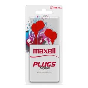 audífonos de botón Maxell - AUDIFONOS DE BOTON PLUGS IN-225 ROJO MAXELL
