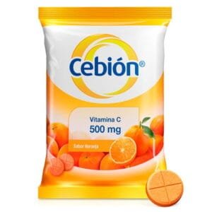 Cebion Naranja 500Mg en presentación de 12 tabletas