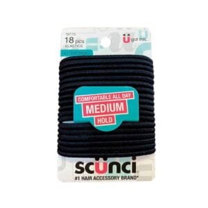 Elasticos Negros 18 Unds Scunci 16775 en empaque