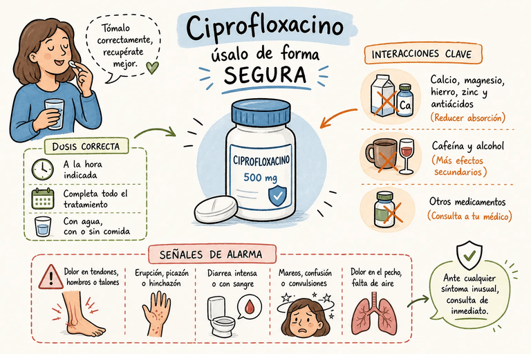 Cómo tomar ciprofloxacino