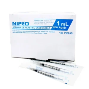 Jeringa Nipro Tuberculina de 1 mL 27 x 1/2 paquete de 100 unidades