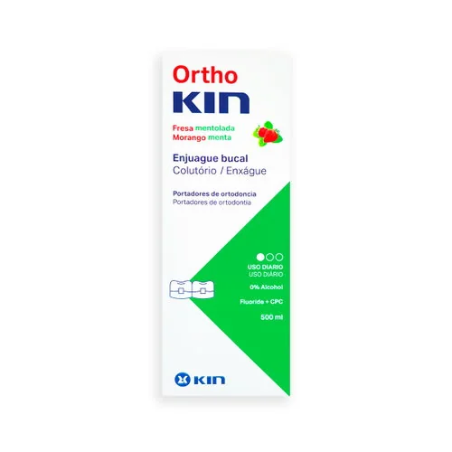 Ortho Kin Fresa Mentolada Enjuague en frasco de 500 ml