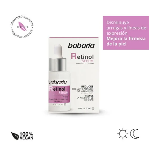 Serum Retinol Babaria 30 ml en envase cosmético facial
