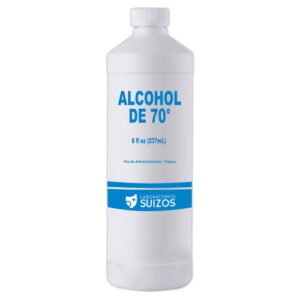 Bote de Alcohol Suizos De 70° Mediano de 8 Onzas