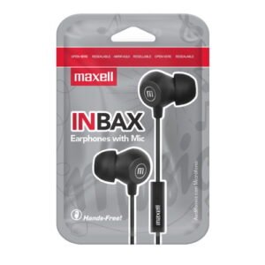 Audífonos con micrófono Maxell - Audifonos Con Microfono Negro Goma InBax Maxell