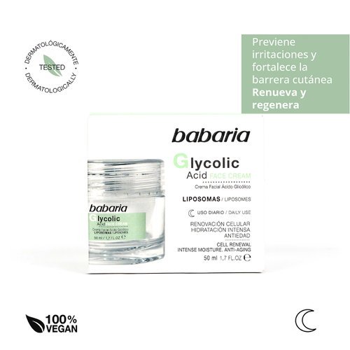 Crema Facial Acido Glicolico Babaria 50Ml Crema Facial Ácido Glicólico Babaria 50Ml