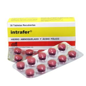 Intrafer X 30 Grageas - Suplemento de hierro y ácido fólico