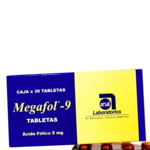 Megafol-9 5Mg X 30 Tabletas - Suplemento de ácido fólico