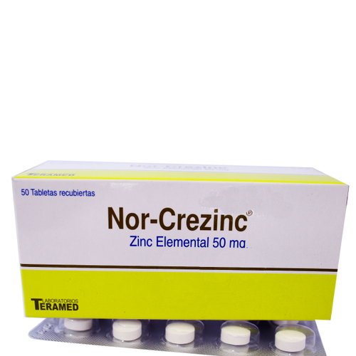 Nor-Crezinc 50Mg X 50 Tabletas Nor-Crezinc 50Mg X 50 Tabletas, suplemento de zinc elemental
