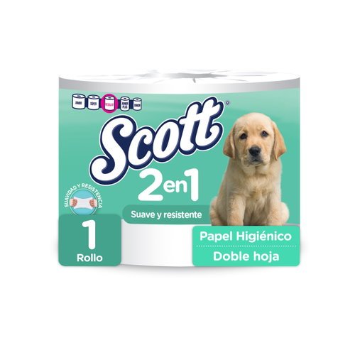 Papel Higiénico Scott 2 en 1 Doble Hoja 1 Rollo Papel Higiénico Scott 2 en 1 Doble Hoja 1 Rollo