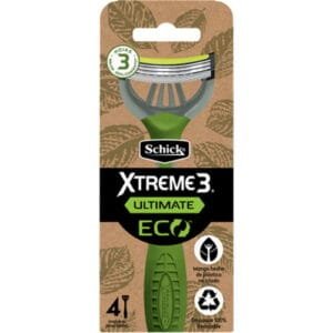 Rasuradora Schick Xtreme3 Ultimate Eco X4 en empaque reciclable