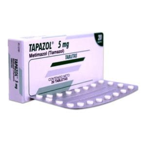 Tapazol 5Mg X 20 Tabletas, tratamiento para hipertiroidismo