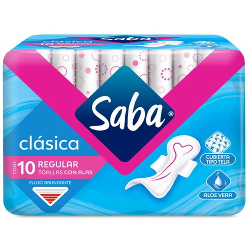 Toalla Femenina Saba Clasica Con Alas X10 Unides Toalla Femenina Saba Clasica Con Alas X10 Uni