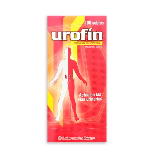 Urofin 500mg x 100 sobres Urofin 500mg x 100 sobres - Antiséptico para vías urinarias